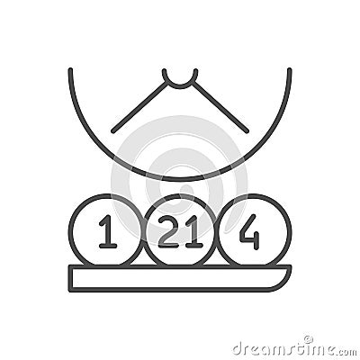 Lottery drum line outline icon Vector Illustration