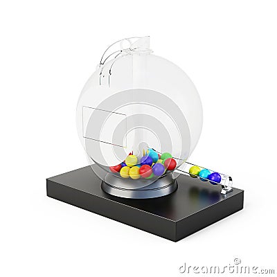 Lottery drum on a white background. 3d rendering Stock Photo