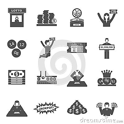 Lottery Icons Set Vector Illustration