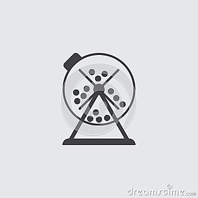 Lottery machine icon in black on a gray background. Vector illustration Vector Illustration