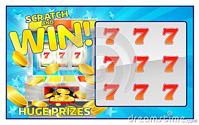 Lottery Scratch and Win Card Vector Illustration