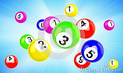 Lotto balls 3d vector bingo, lottery or keno games Cartoon Illustration