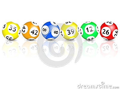 Lotto balls on a white background Stock Photo