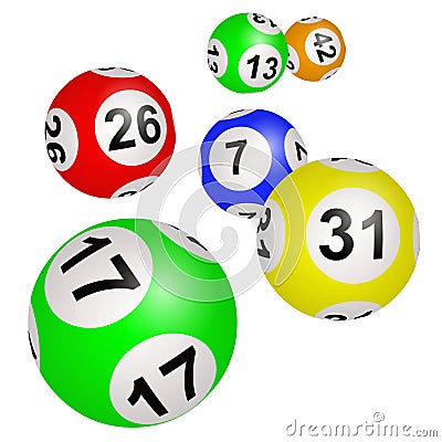 Lotto balls on a white background Stock Photo