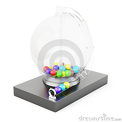 Lotto machine isolated on white background. 3d rendering Stock Photo