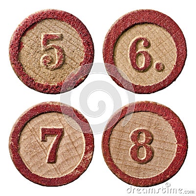 Lotto Numbers Five Six Seven Eight Stock Photo