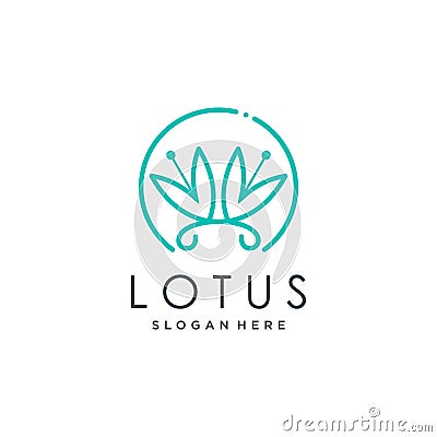 Lotus beauty logo design with creative concept Vector Illustration