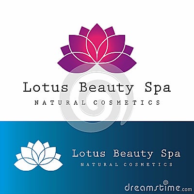 Lotus beauty spa logo Vector Illustration