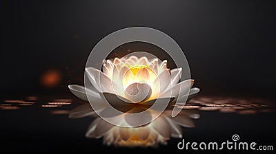 Lotus with bokeh abstract background. Vesak day concept. Generative AI Stock Photo