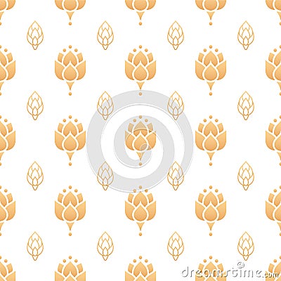 Lotus chinese floral seamless vector pattern with flowers and leafs decoration elements Vector Illustration