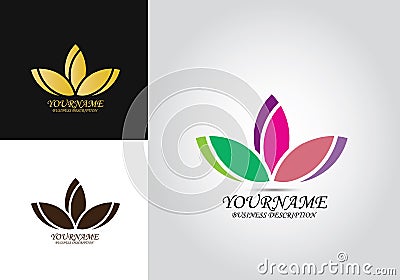 Lotus Colored Design Logo Vector Illustration