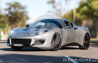 Lotus Evora 400 sportscar on countryside drive Editorial Stock Photo