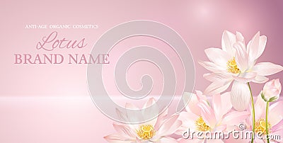 Lotus flower banner Vector Illustration