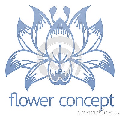 Lotus Flower Floral Design Concept Icon Vector Illustration