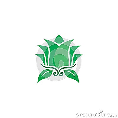 Lotus flower green nature logo Vector Illustration