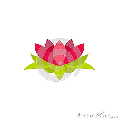 Lotus flower icon in flat style Vector Illustration