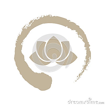 Lotus flower inside zen symbol Vector Illustration