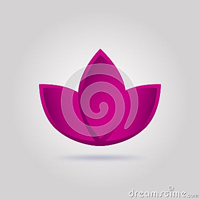 Lotus purple flower vector. Fashion template with soft shadow Vector Illustration