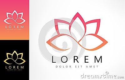 Lotus flower logo Vector Illustration