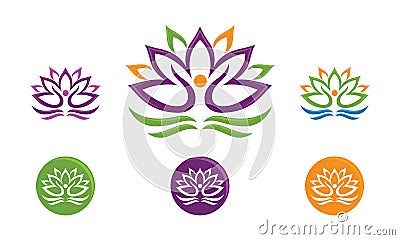 Lotus Flower Logo Vector Illustration