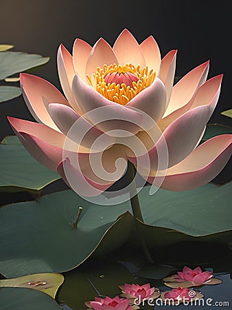 Lotus flower in pond, spa wellness, wallpaper Stock Photo