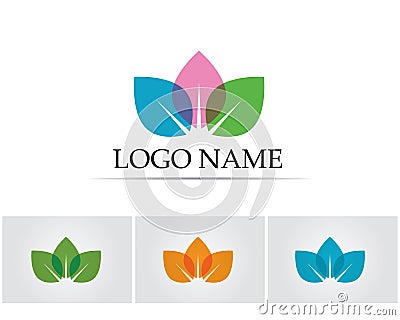 Lotus Flower Sign for Wellness Spa and Yoga. Vector Illustration Vector Illustration