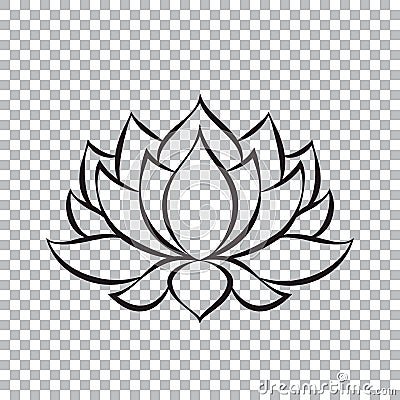 Lotus flower silhouette Vector Illustration