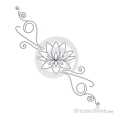 Lotus flower for tatoo, for logo design stock vector illustration Vector Illustration