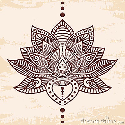 Lotus flower tattoo Vector Illustration
