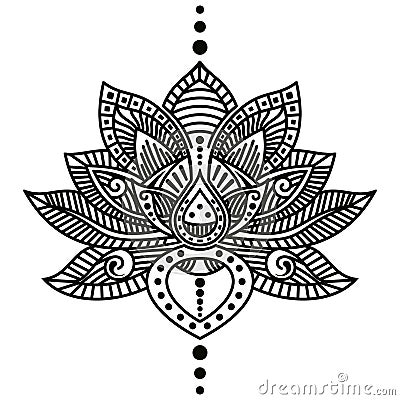 Lotus flower tattoo Vector Illustration