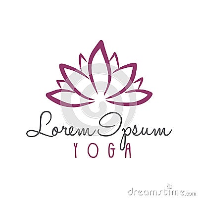 Lotus Flower Yoga Beauty Center Logo Vector Vector Illustration