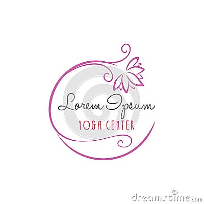 Lotus Flower Yoga Beauty Center Logo Vector Design Vector Illustration