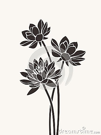 Lotus flowers. Vector illustration. Vector Illustration