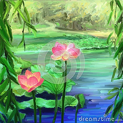 Lotus garden Stock Photo