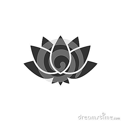 Lotus icon in flat style. Flower leaf vector illustration on white isolated background. Blossom plant business concept Vector Illustration