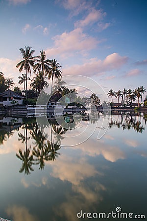 Lotus Lagoon, Candidasa, Bali island Editorial Stock Photo