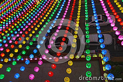 Lotus Lantern Festival in Samgwangsa Temple, Busan, South Korea, Asia Stock Photo