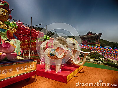 Lotus Lantern Festival in Samgwangsa Temple, Busan, South Korea, Asia Editorial Stock Photo