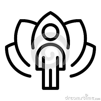Lotus meditation icon outline vector. Ayurvedic lifestyle Stock Photo