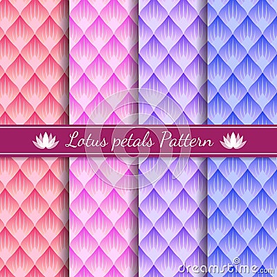 Lotus petals abstract pattern background 4 tone color Vector Illustration