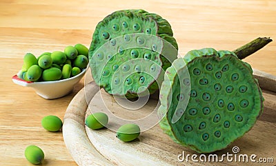 Lotus seed pods Stock Photo