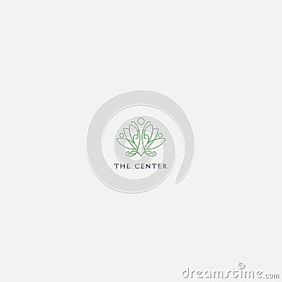 Lotus simple yoga abstract line logo sport Vector Illustration