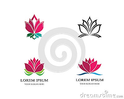 Lotus symbol vector icon Vector Illustration