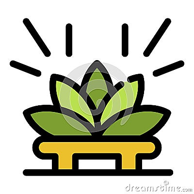 Lotus tea ceremony icon color outline vector Stock Photo