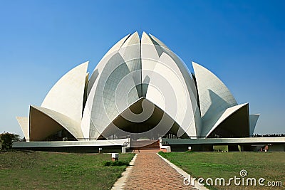 Lotus Temple in Delhi, India Stock Photo