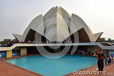 The Lotus Temple, located in New Delhi, India, is a Bahai Worship House built in 1986.Notable for its flowerlike shape Editorial Stock Photo