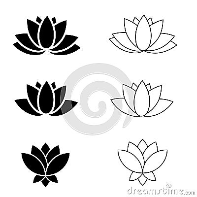 Lotus vector icon set. Harmony illustration sign collection. flower logo. yoga symbol. Vector Illustration