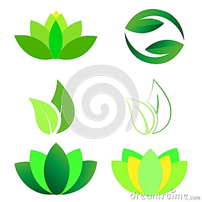 Lotus Vector Ying Yang Leaves Logo Vector Illustration