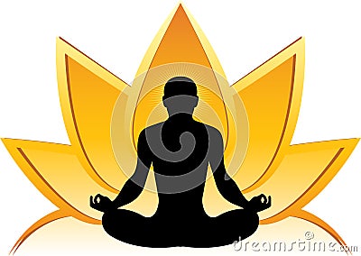 Lotus yoga logo Vector Illustration