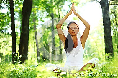 Lotus yoga sunrise Stock Photo